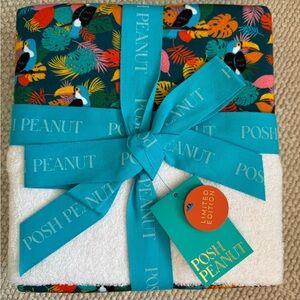 Posh Peanut Rio Tropical Toucan Hooded Bamboo Towel Toddler Infant 40x40